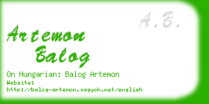 artemon balog business card